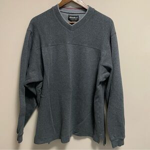 Eddie Bauer Men's Dark Gray V-Neck Cotton Sweater Men’s XL